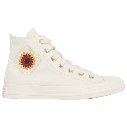 Converse Chuck Taylor All Star Sunflower Hi Top Sneakers In Egret/egret/light Gold