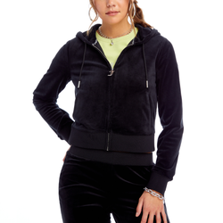 Women's - Juicy Couture Velour Hoodie - Black