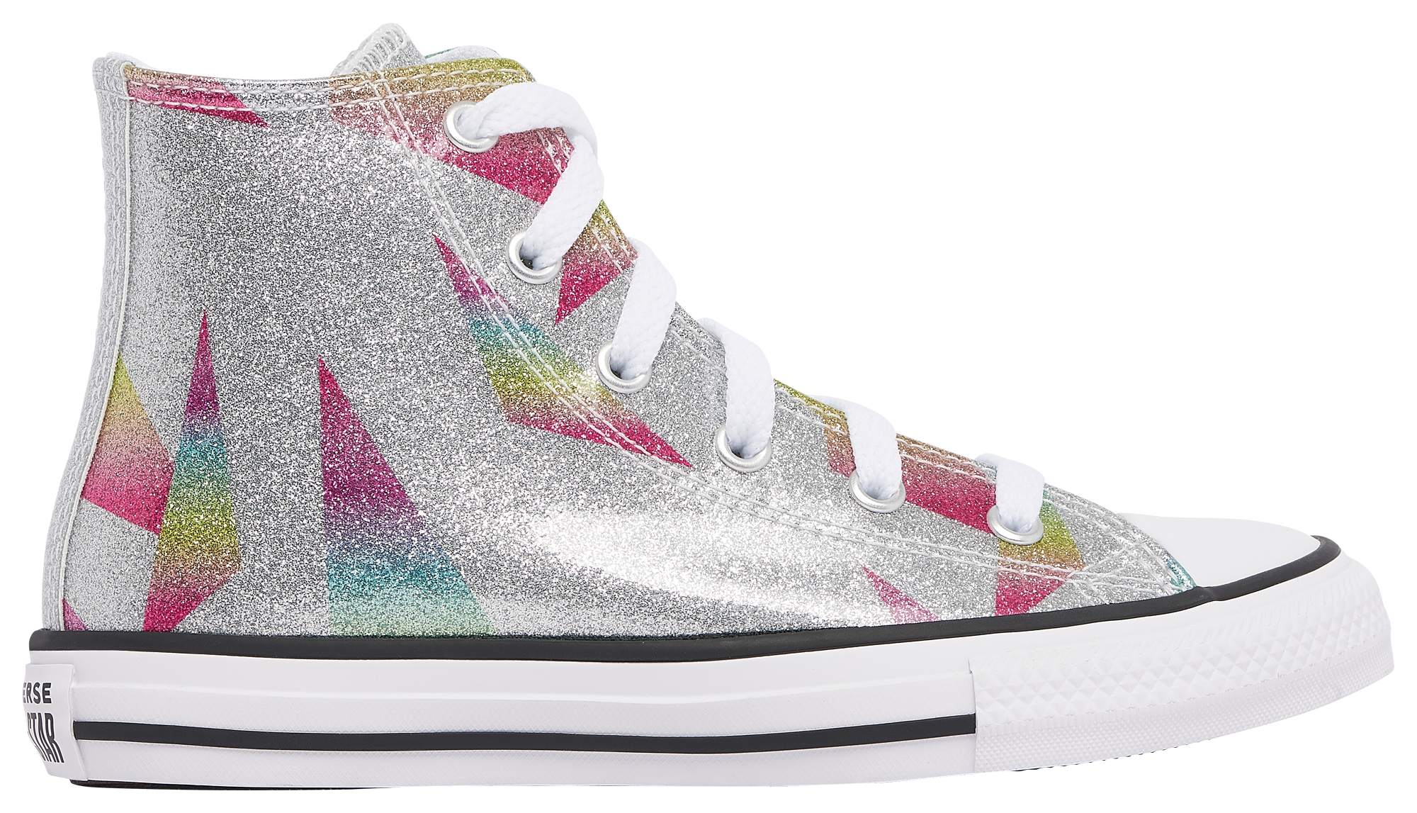 Silver glitter hotsell converse girls