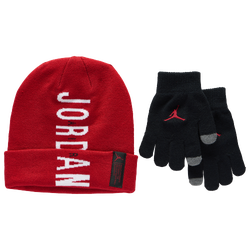 Boys' Grade School - Jordan Beanie Set - Red/Black