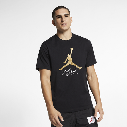 Jordan Mens  Jumpman Air Hbr T-shirt In Metallic Gold/black
