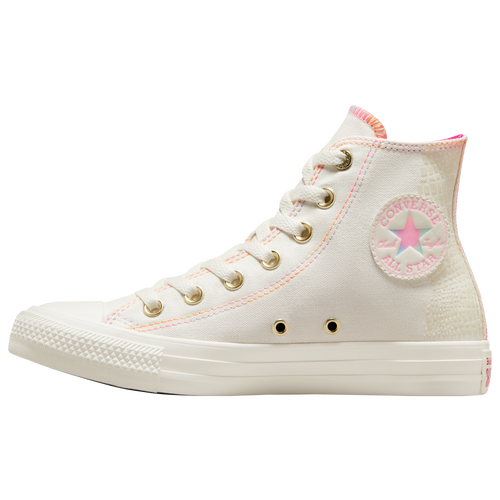 Converse Womens Glazed Chrome Chuck Taylor All Star Hi Shoes Peach Beam Astral Pink Egret Size 09.5