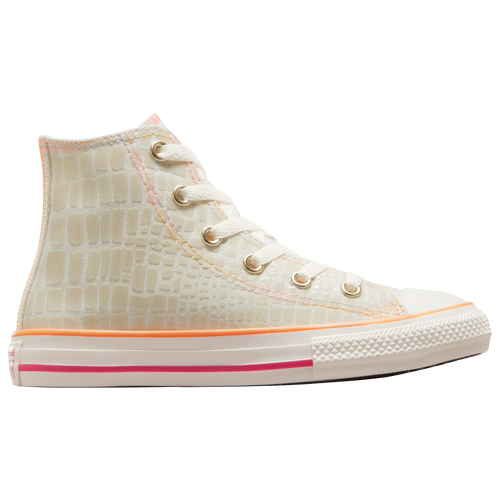 

Converse Girls Converse Glazed Chrome Chuck Taylor All Star Hi - Girls' Preschool Basketball Shoes Egret/Astral Pink/Peach Beam Size 13.0