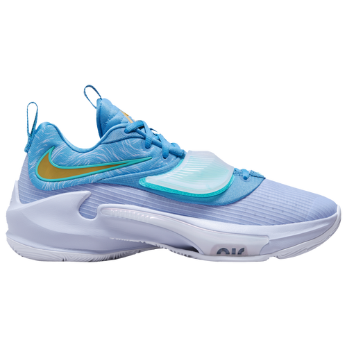 Nike Zoom Freak 3 Basketball Shoes In Dutch Blue/metallic Gold/ghost