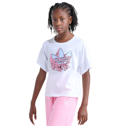 Boys' Grade School - adidas Gum Trefoil T-Shirt - White/Light Blue