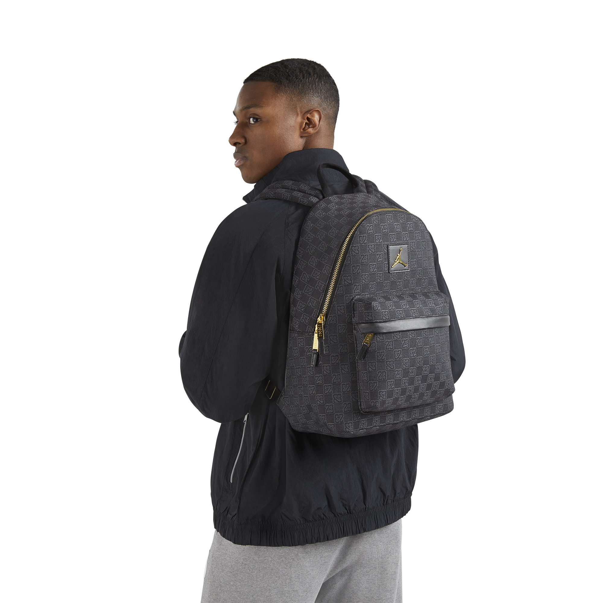 Jordan Monogram Mini Backpack-Black/Gold