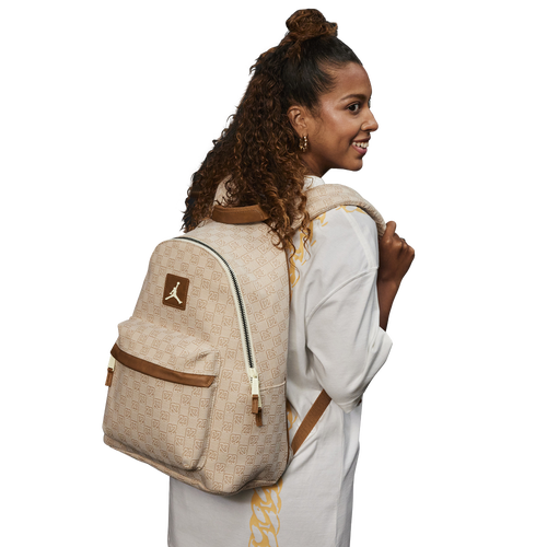 Jordan Monogram Backpack In Coconut Milk/brown/coconut Milk