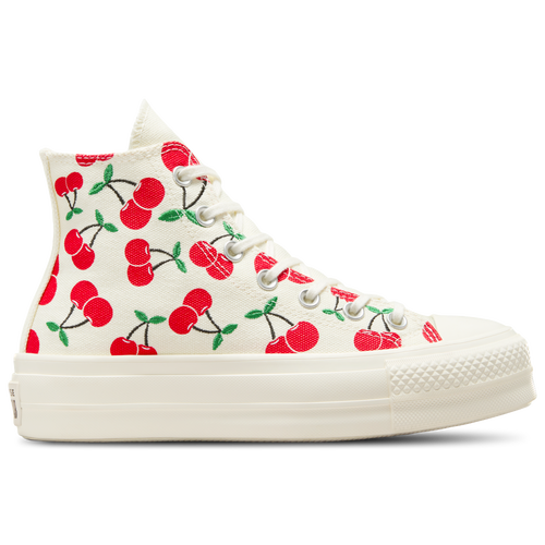 Converse Off-white Chuck Taylor All Star Lift Platform Cherries High Top Sneakers In Egret/red/green