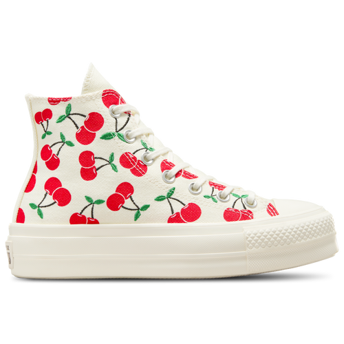 Converse Womens  Chuck Taylor All Star Lift Hi In Egret/red/green