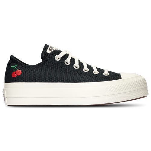 Shop Converse Womens  Chuck Taylor All Star Lift Ox In Egret/black/red