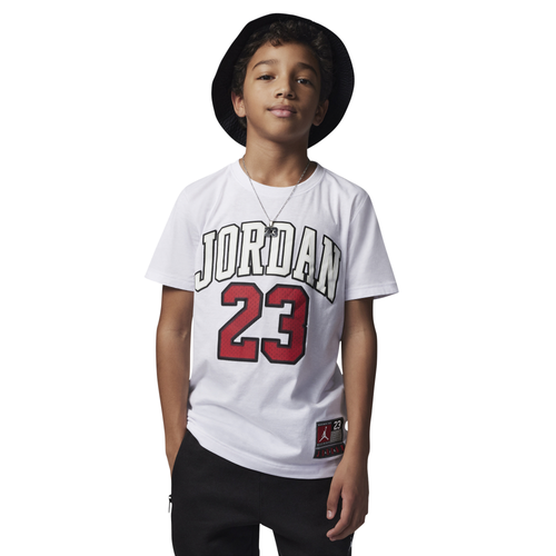 

Boys Jordan Jordan 23 Practice Flight T-Shirt - Boys' Grade School White/Red Size L