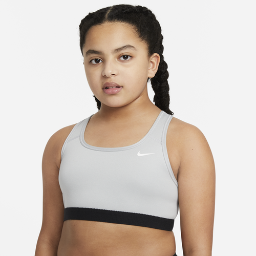 

Girls Nike Nike Pro Swoosh Bra - Girls' Grade School Carbon Heather/White Size XL