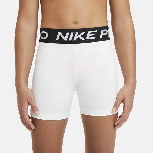 

Nike Girls Nike Pro 3" Shorts - Girls' Grade School White/Pure Platinum Size M