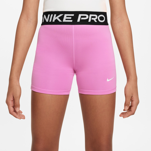 

Girls Nike Nike Pro 3" Shorts - Girls' Grade School Playful Pink/Black/White Size L