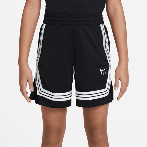 Shop Nike Girls  Fly Crossover Shorts In Black/white