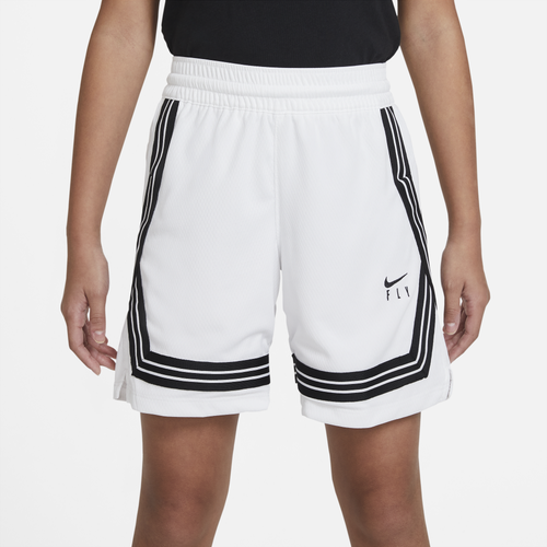 

Girls Nike Nike Fly Crossover Shorts - Girls' Grade School White/Black Size M