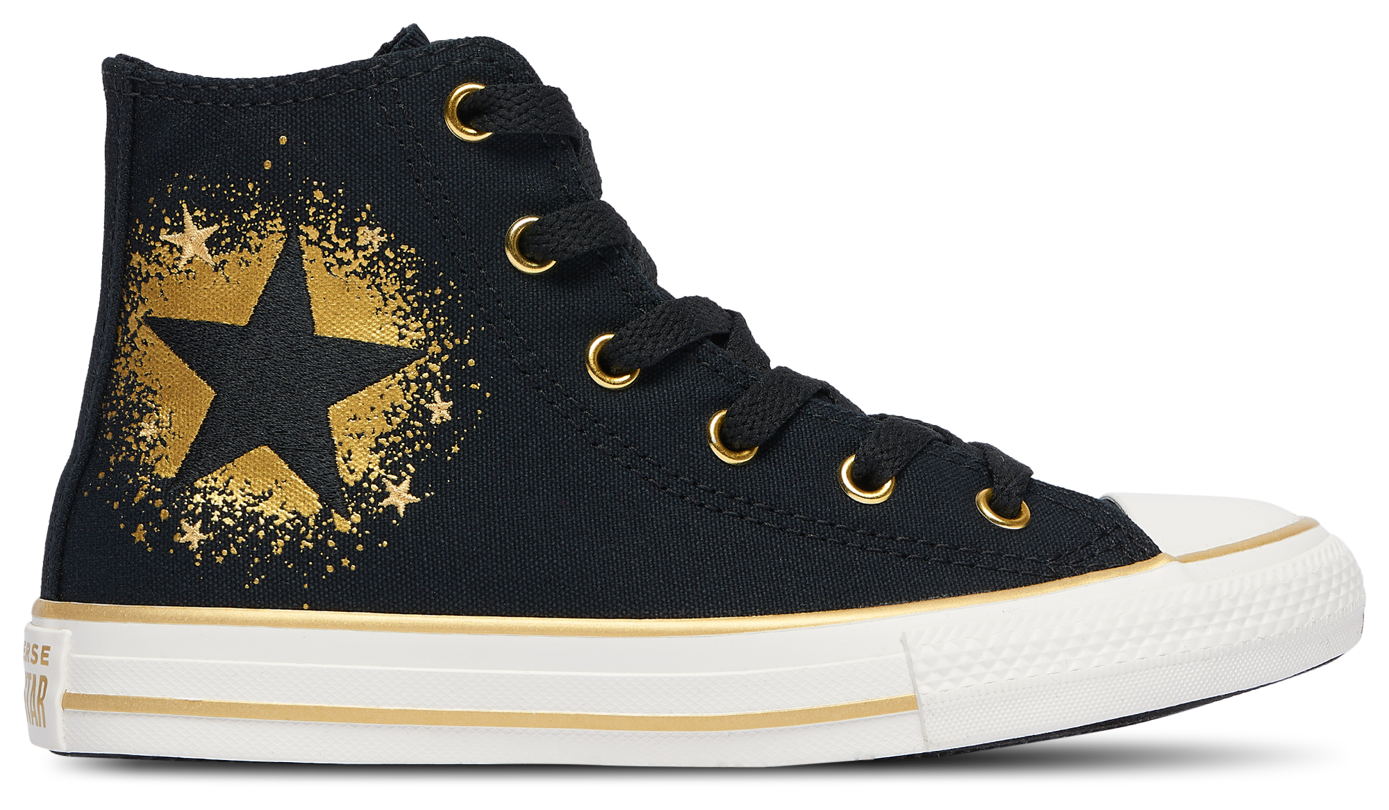 Converse with gold stars best sale
