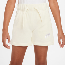 Girls' Grade School - Nike NSW Club FT 5" Shorts - White/Coconut Milk