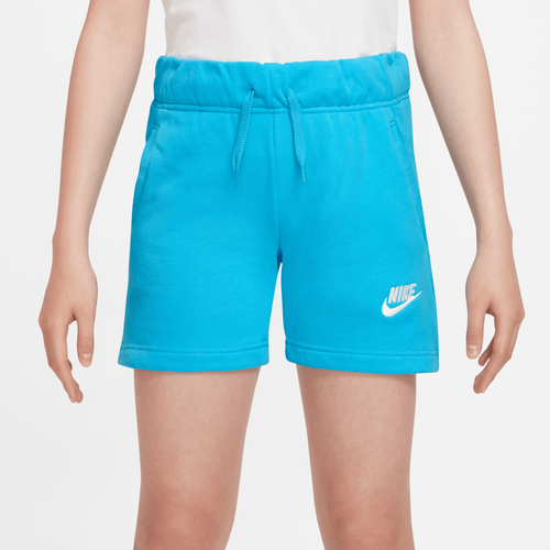 

Girls Nike Nike NSW Club FT 5" Shorts - Girls' Grade School Baltic Blue/White Size XL