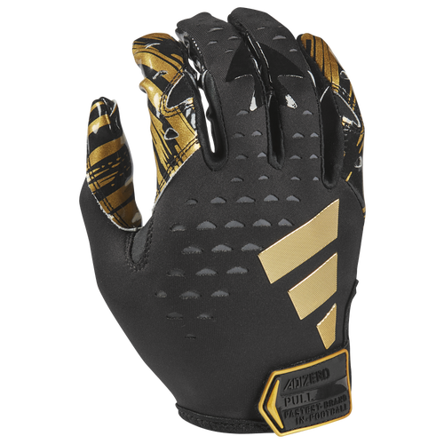 

adidas Mens adidas AdiZero 13 Receiver Gloves - Mens Black/Metallic Gold Size L