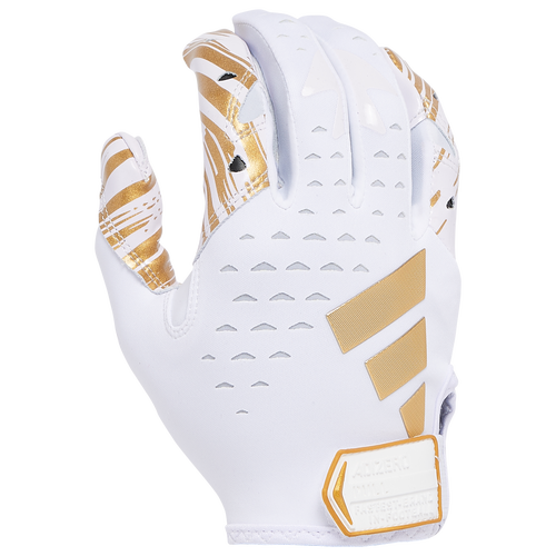 

adidas Mens adidas AdiZero 13 Receiver Gloves - Mens White/Metallic Gold Size M