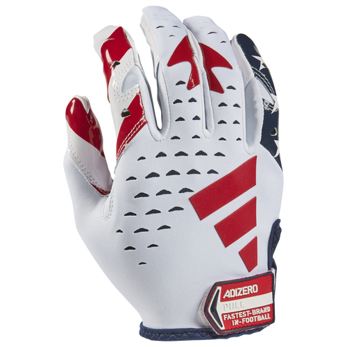 

adidas Mens adidas AdiZero 13 Moments Receiver Gloves - Mens White/Red/Blue Size L