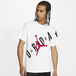 Men's - Jordan HBR Stretch T-Shirt - White/Black/Gym Red