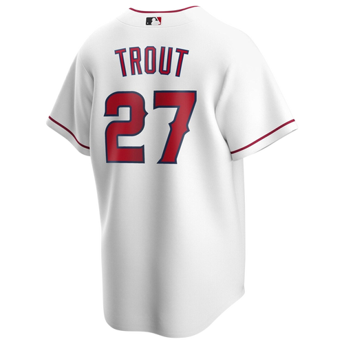 

Nike Mens Mike Trout Nike Angels Replica Player Jersey - Mens White/White Size M