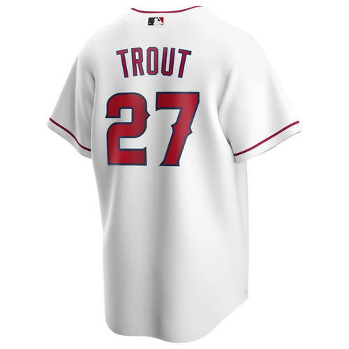 Nike Mens Mike Trout  Angels Replica Player Jersey In White/white