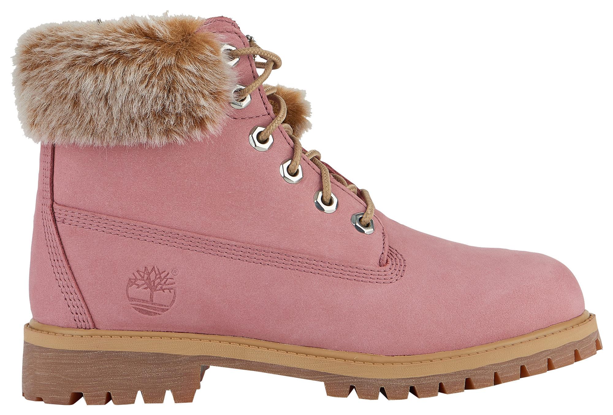 pink timberland boots with fur