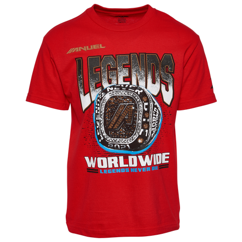 

Anuel Mens Anuel Legends Ring T-Shirt - Mens Red/Red Size XS