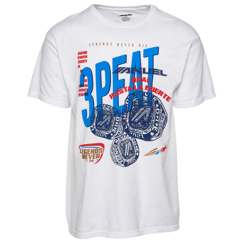 

Anuel Mens Anuel 3 Peat Ring T-Shirt - Mens White/White Size S