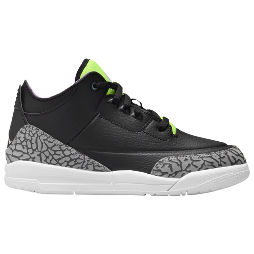 

Girls Preschool Jordan Jordan Retro 3 - Girls' Preschool Shoe Black/White/Purple Size 11.0