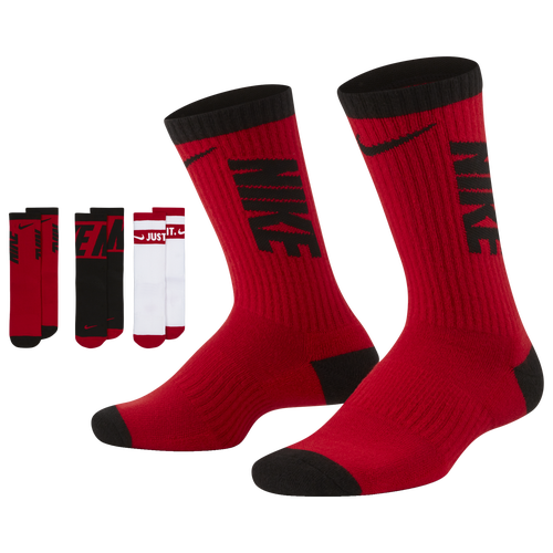 

Nike Boys Nike 3-Pack Crew Socks - Boys' Grade School Multi Size M
