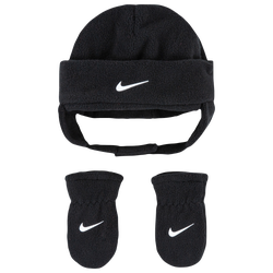 Boys' Infant - Nike Swoosh Fleece Cap Set - White/Black