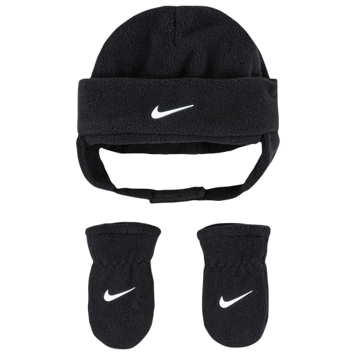 BOYS - Nike Swoosh Fleece Cap Set - White/Black