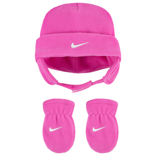 

Girls Infant Nike Nike Swoosh Baby Fleece Cap Set - Girls' Infant Pink/Pink Size One Size