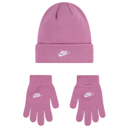 Boys' Grade School - Nike Lurex Futura Beanie Glove Set - Magical Flamingo/Pink