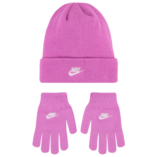 Shop Nike Girls Infant   Futura Beanie & Glove Set In Pink/pink