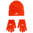 Nike Lurex Futura Beanie Glove Set - Boys' Grade School Orange/White