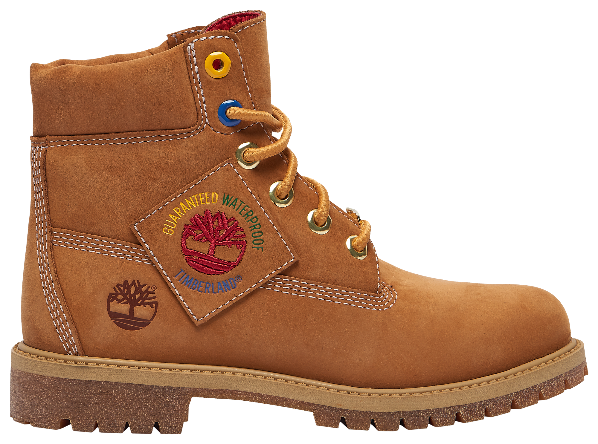 orange and blue timberland boots