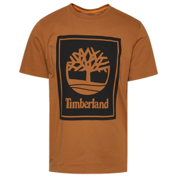Men's - Timberland Stack Logo T-Shirt - Wheat Boot/Black