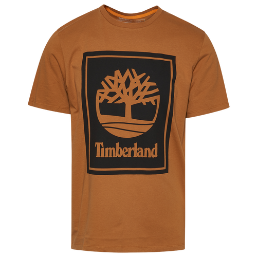 

Timberland Mens Timberland Stack Logo T-Shirt - Mens Wheat Boot/Black Size M