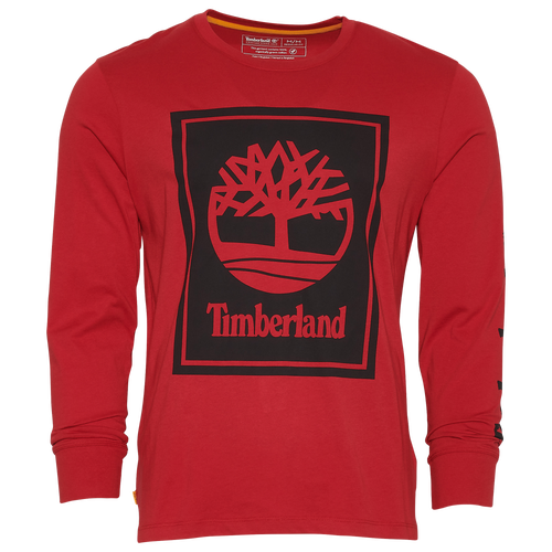 

Timberland Mens Timberland Long Sleeve Stack Logo T-Shirt - Mens Red/Red Size M