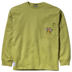 Men's - Timberland BeeLine Pocket Crew Sweatshirt - Olive/White/Yellow