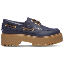 Women's - Timberland Stone Street Platform Boat Shoe - Dark Blue Full Grain