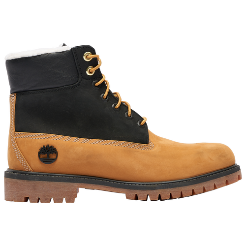 Timberland Kids' 6premium Shearling Waterproof Boots In Wheat/black