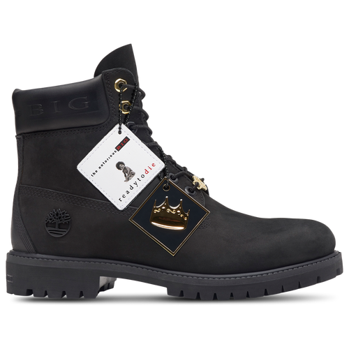 

Timberland Mens Timberland 6 Inch Premium Waterproof Boots Biggie - Mens Black/Gold Size 10.5