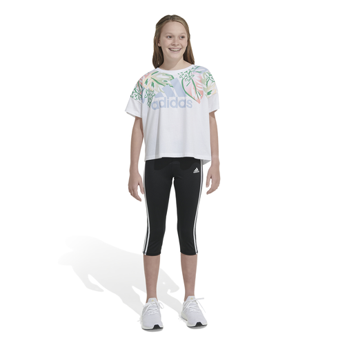 

Girls adidas adidas Sportswear Floral Print Boxy T-Shirt - Girls' Grade School White/Multi Size L