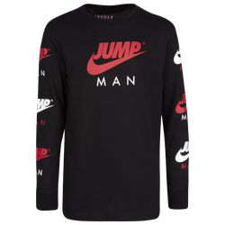 Boys' Grade School - Jordan Triple Threat Long-sleeve T-Shirt - Black/Red/White
